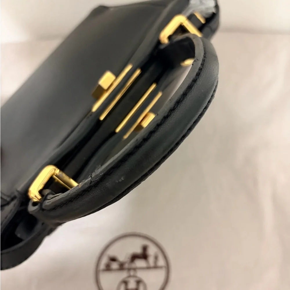 black FF Peekaboo Mini bag in nappa leather with gold-tone hardware